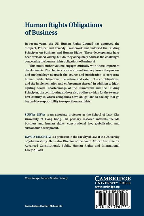 Produktbild: Human Rights Obligations of Business
