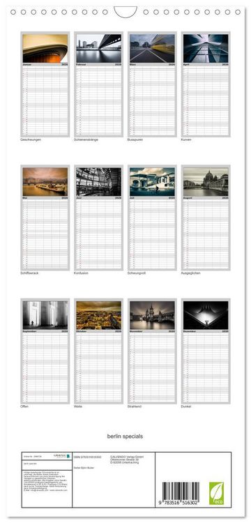 Produktbild: Familienplaner 2026 - berlin specials mit 5 Spalten (Wandkalender, 21 x 45 cm) CALVENDO