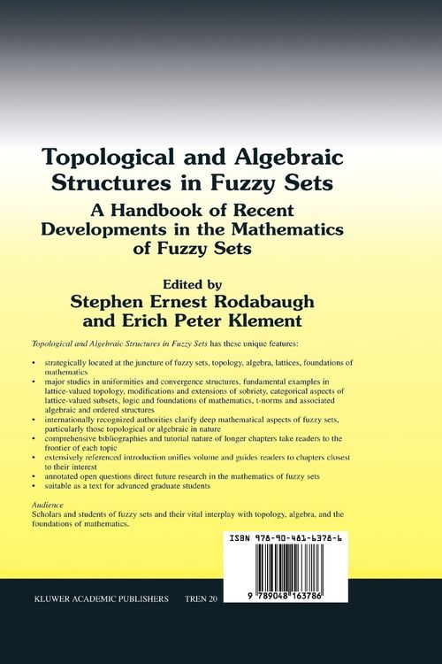 Produktbild: Topological and Algebraic Structures in Fuzzy Sets