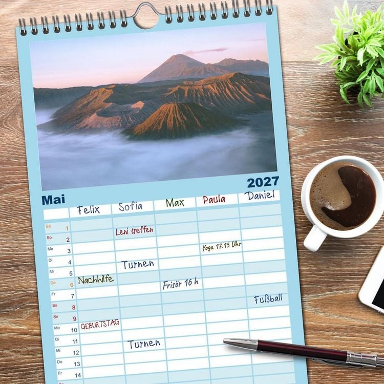 Produktbild: Familienplaner 2027 - Indonesien - Ein atemberaubender Inselstaat. mit 5 Spalten (Wandkalender, 21 x 45 cm) CALVENDO