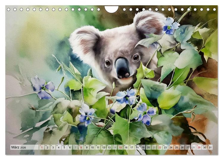Produktbild: Koalas, liebenswerte kleine Schlafm&uuml;tzen (Wandkalender 2026 DIN A4 quer), CALVENDO Monatskalender