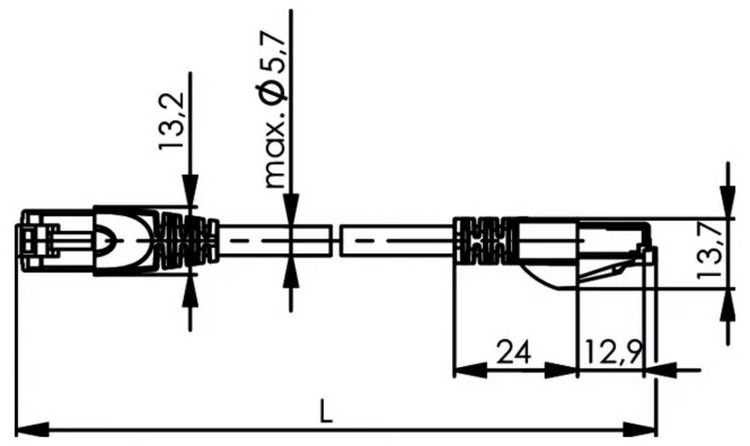 Produktbild: Teleg&auml;rtner 100008165 RJ45 Patchkabel CAT 5e F/UTP 0.25 m Grau Flammwidrig, mit Knickschutzt&uuml;lle 1 St.