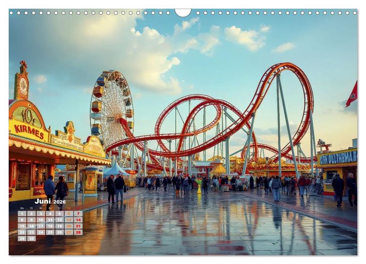 Produktbild: Riesenr&auml;der und Kirmes (Wandkalender 2026 DIN A3 quer), CALVENDO Monatskalender
