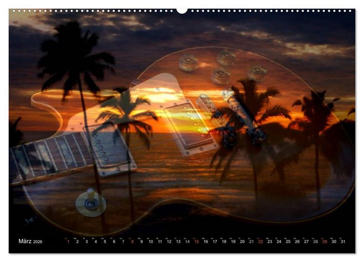 Produktbild: Mystische Gitarren (Wandkalender 2026 DIN A2 quer), CALVENDO Monatskalender