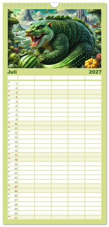Produktbild: Familienplaner 2027 - Verborgene Welten: Arkanum der mystischen Tierwesen mit 5 Spalten (Wandkalender, 21 x 45 cm) CALVENDO