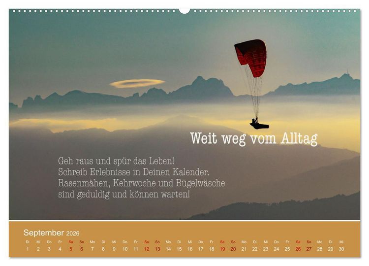 Produktbild: Pfl&uuml;ck Dein Gl&uuml;ck &ndash; Kleine Weisheiten f&uuml;r den Alltag (hochwertiger Premium Wandkalender 2026 DIN A2 quer), Kunstdruck in Hochglanz