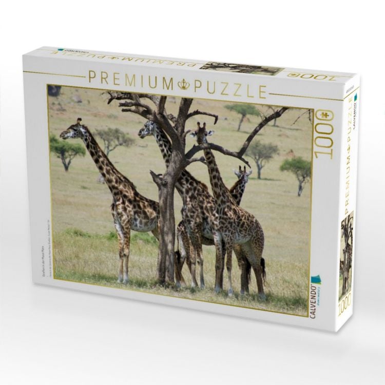 Produktbild: CALVENDO Puzzle Giraffen in der Masai Mara | 1000 Teile Lege-Gr&ouml;&szlig;e 64x48cm Foto-Puzzle f&uuml;r gl&uuml;ckliche Stunden