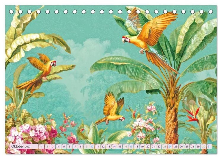 Produktbild: Exotische Pflanzenwelt - Illustrationen (Tischkalender 2027 DIN A5 quer), CALVENDO Monatskalender