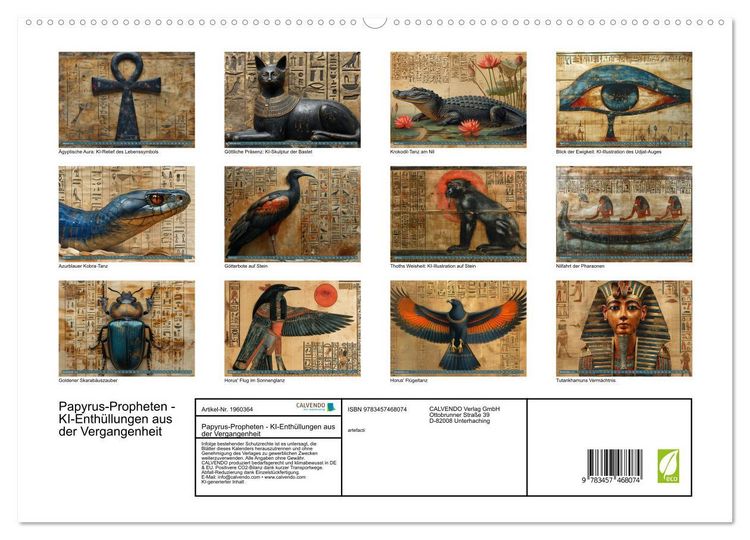 Produktbild: Papyrus-Propheten - KI-Enth&uuml;llungen aus der Vergangenheit (hochwertiger Premium Wandkalender 2026 DIN A2 quer), Kunstdruck in Hochglanz