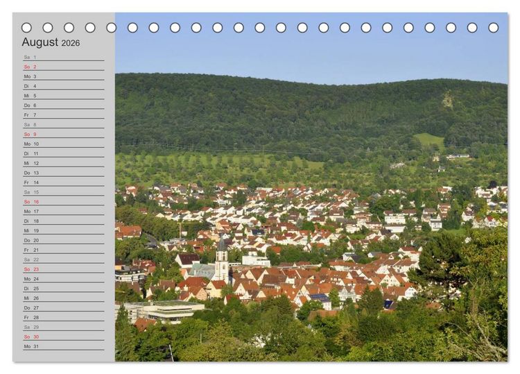 Produktbild: Pfullingen ... und Umgebung (Tischkalender 2026 DIN A5 quer), CALVENDO Monatskalender