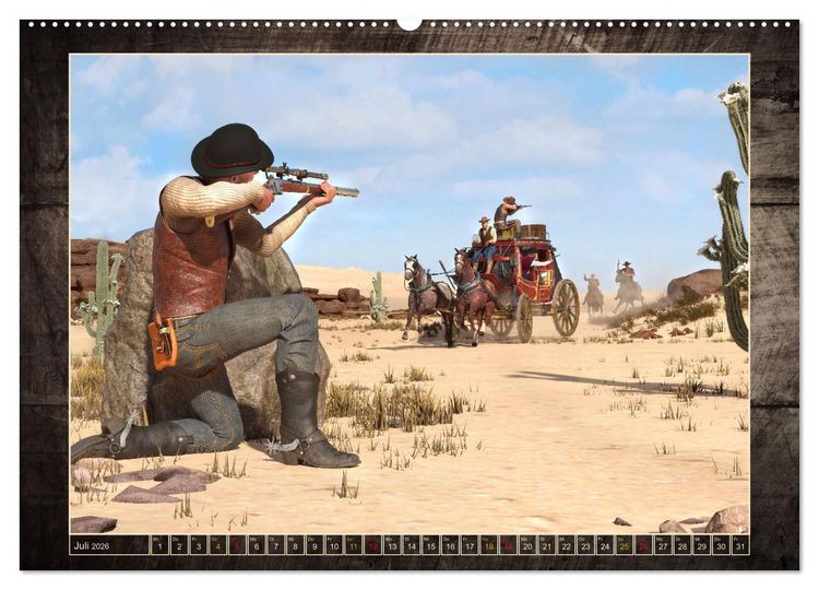 Produktbild: Wild West Outlaws (Wandkalender 2026 DIN A2 quer), CALVENDO Monatskalender