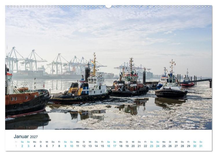 Produktbild: Schiffe gucken im Hamburger Hafen (hochwertiger Premium Wandkalender 2027 DIN A2 quer), Kunstdruck in Hochglanz