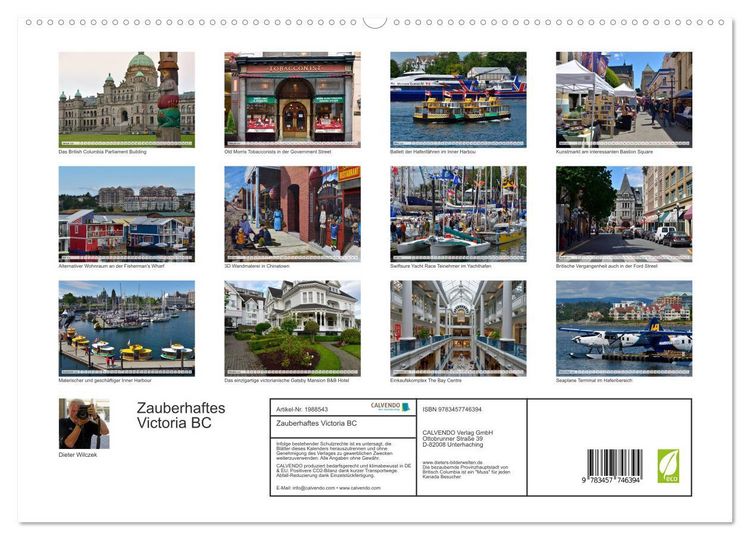 Produktbild: Zauberhaftes Victoria BC (hochwertiger Premium Wandkalender 2026 DIN A2 quer), Kunstdruck in Hochglanz