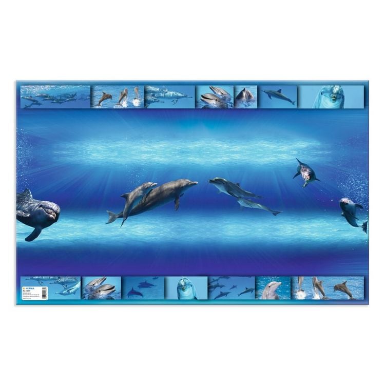 Produktbild: HERMA Schreibtischunterlage Delphin 55x35cm