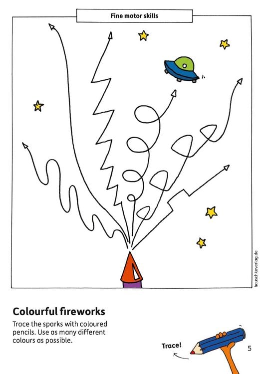 Kindergarten Activity Book from age 4 years - Shapes, colours, spot the difference - for kids, boy and girl
