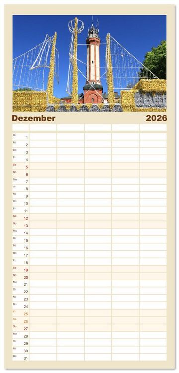 Produktbild: Familienplaner 2026 - Quer durch Polens Norden mit 5 Spalten (Wandkalender, 21 x 45 cm) CALVENDO