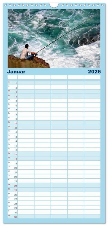 Produktbild: Familienplaner 2026 - Angeln - meine Leidenschaft mit 5 Spalten (Wandkalender, 21 x 45 cm) CALVENDO