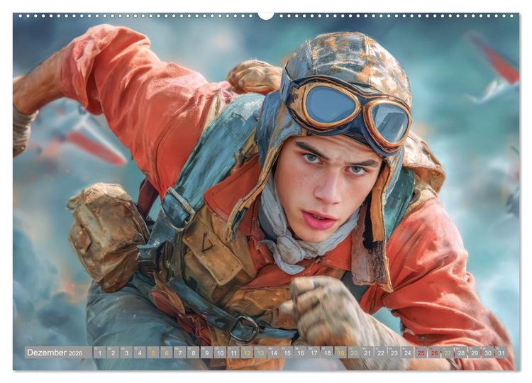Produktbild: Waghalsige Piloten - im Frieden und Konflikt (hochwertiger Premium Wandkalender 2026 DIN A2 quer), Kunstdruck in Hochglanz