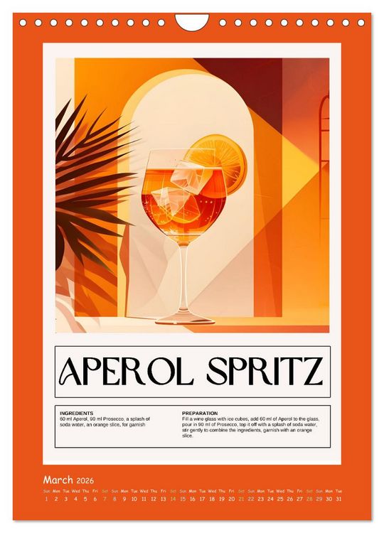 Produktbild: Classic Cocktails (Wall Calendar 2026 DIN A4 portrait), CALVENDO 12 Month Wall Calendar