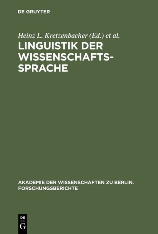 Produktbild: Linguistik der Wissenschaftssprache