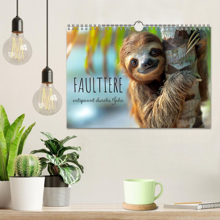 Produktbild: Faultiere - entspannt durchs Jahr (Wandkalender 2026 DIN A4 quer), CALVENDO Monatskalender