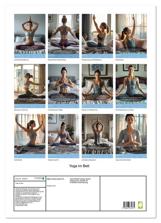 Produktbild: Yoga im Bett (Wandkalender 2026 DIN A2 hoch), CALVENDO Monatskalender