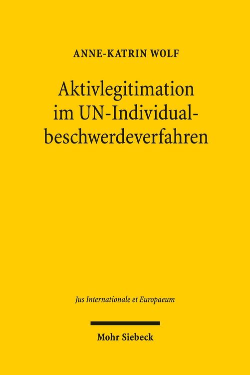 Produktbild: Aktivlegitimation im UN-Individualbeschwerdeverfahren