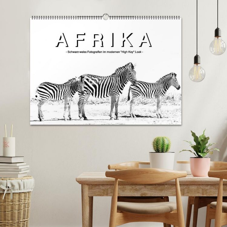Produktbild: AFRIKA - Schwarz-weiss Fotografien im modernen "High Key" Look (Wandkalender 2026 DIN A2 quer), CALVENDO Monatskalender