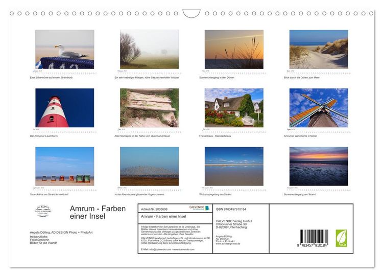 Produktbild: Amrum - Farben einer Insel (Wandkalender 2026 DIN A3 quer), CALVENDO Monatskalender