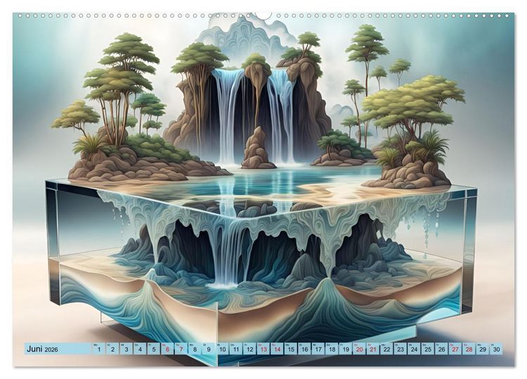 Produktbild: Magie der Natur - Wasserf&auml;lle (Wandkalender 2026 DIN A2 quer), CALVENDO Monatskalender