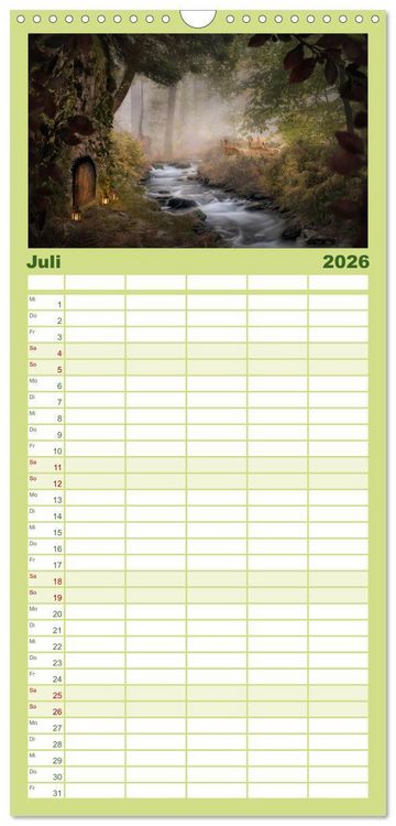 Produktbild: Familienplaner 2026 - Waldgeheimnisse mit 5 Spalten (Wandkalender, 21 x 45 cm) CALVENDO