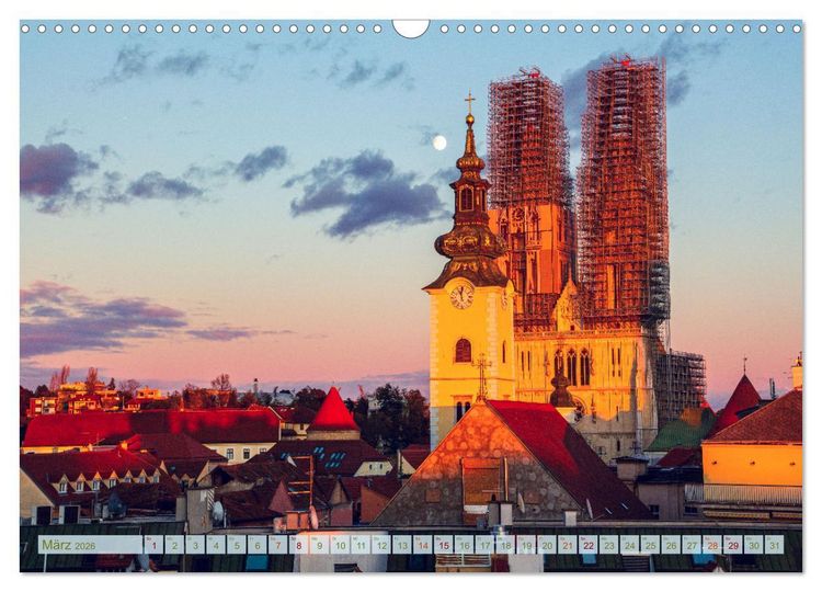 Produktbild: Zagreb - Kroatiens zauberhafte Hauptstadt (Wandkalender 2026 DIN A3 quer), CALVENDO Monatskalender