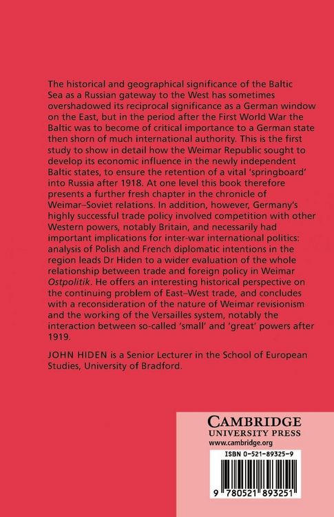 Produktbild: The Baltic States and Weimar Ostpolitik