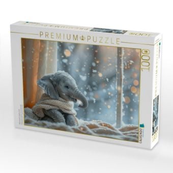 Produktbild: CALVENDO Puzzle Elefantastisch eingekuschelt | 1000 Teile Lege-Gr&ouml;&szlig;e 64x48cm Foto-Puzzle f&uuml;r gl&uuml;ckliche Stunden