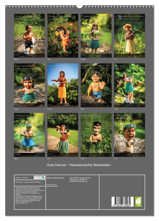 Produktbild: Hula Dancer - Hawaiianische Weisheiten (hochwertiger Premium Wandkalender 2026 DIN A2 hoch), Kunstdruck in Hochglanz
