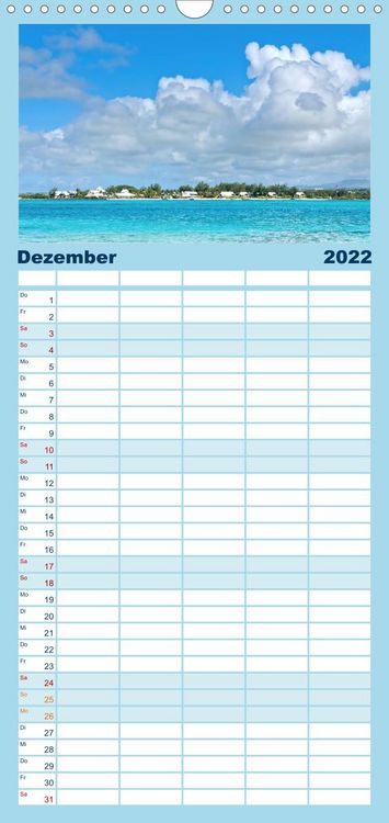 Produktbild: Familienplaner Inselparadies Mauritius (Wandkalender 2022 , 21 cm x 45 cm, hoch)