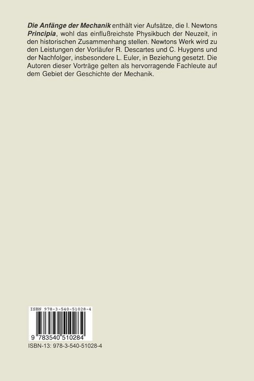 Produktbild: Die Anf&auml;nge der Mechanik