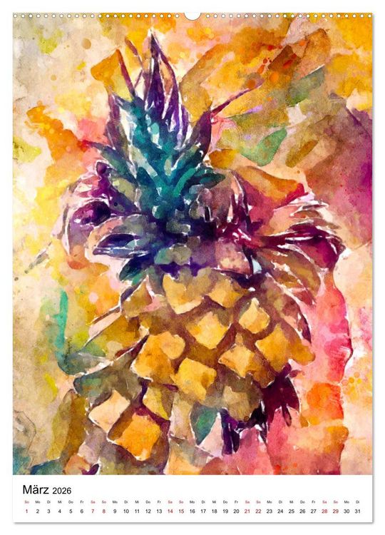 Produktbild: Bitte Vegetarisch! - Beliebtes Obst und Gem&uuml;se in Aquarell (Wandkalender 2026 DIN A2 hoch), CALVENDO Monatskalender