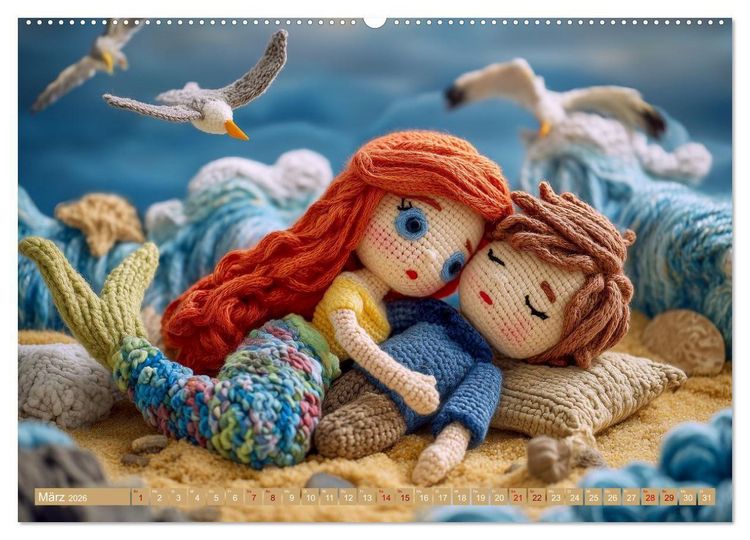 Produktbild: Amigurumi Erz&auml;hlzauber. Fantastische Geschichten als H&auml;kelkunst inszeniert (hochwertiger Premium Wandkalender 2026 DIN A2 quer), Kunstdruck in Hochglanz