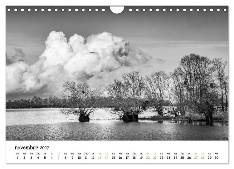 Produktbild: Terres de contraste &ndash; Une ann&eacute;e en monochrome (Calendrier mural 2027 DIN A4 vertical), CALVENDO calendrier mensuel