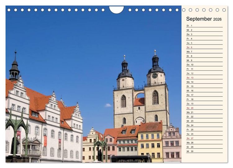 Produktbild: Lutherstadt Wittenberg - Stadt der Reformation (Wandkalender 2026 DIN A4 quer), CALVENDO Monatskalender