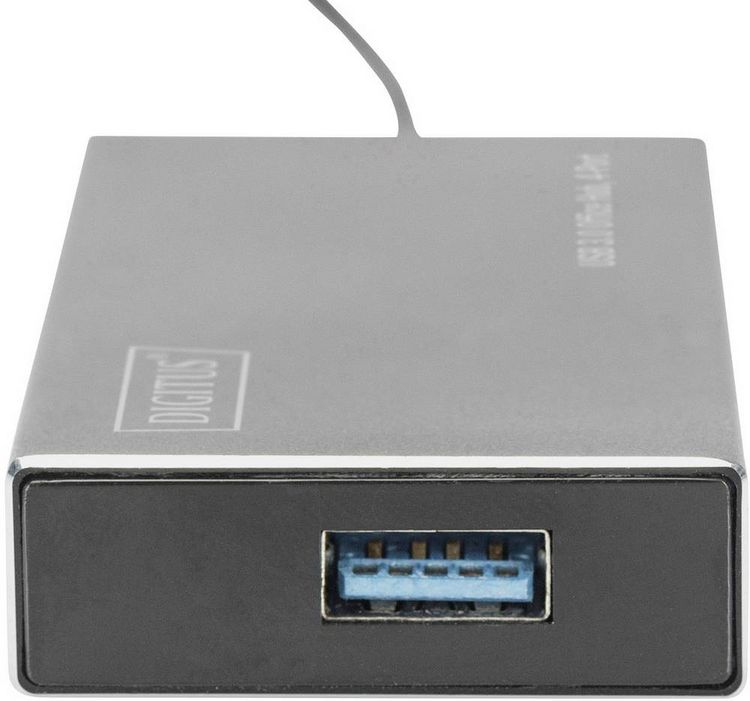 Produktbild: Digitus DA-70240-1 USB-Hub 4 Port USB-A USB 3.0 5 GBit/s mit Aluminiumgeh&auml;use Schwarz DA-70240-1