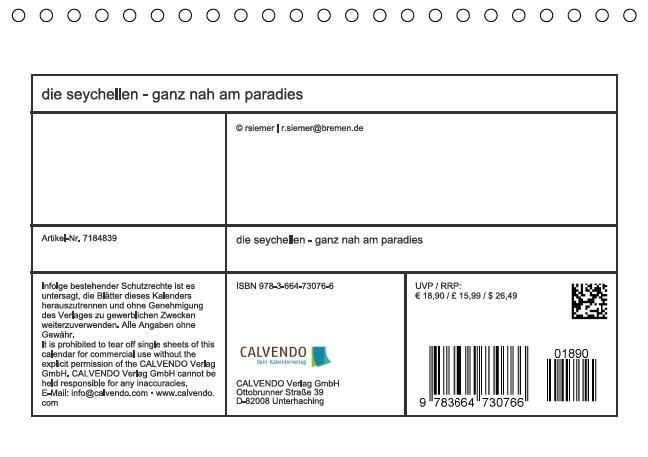 Produktbild: die seychellen - ganz nah am paradies (Tischkalender immerw&auml;hrend DIN A5 quer)