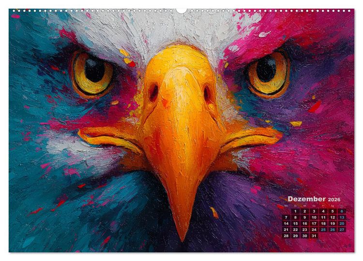 Produktbild: Tiere im Portr&auml;t - Aquarell Tierkalender f&uuml;r die ganze Familie (Wandkalender 2026 DIN A2 quer), CALVENDO Monatskalender