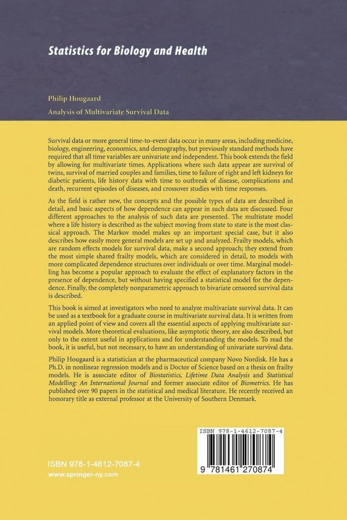 Produktbild: Analysis of Multivariate Survival Data