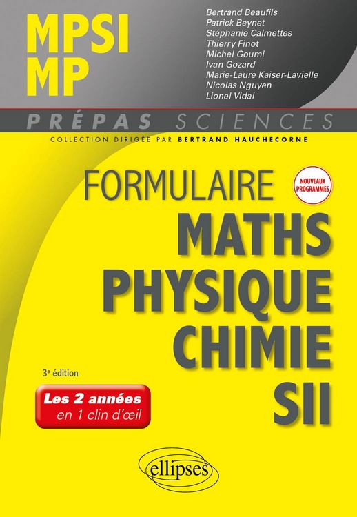 Produktbild: Formulaire MPSI/MP - Maths - Physique-chimie - SII - Nouveaux programmes