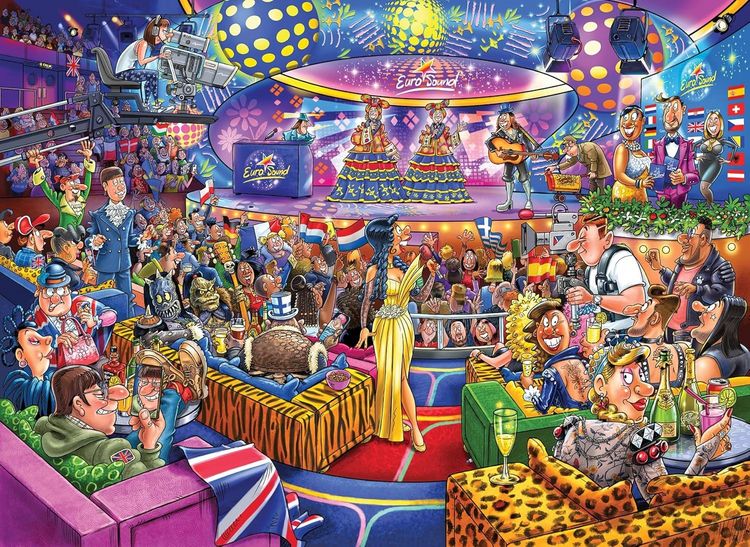 Produktbild: Jumbo 1110100591 - Wasgij Mystery 25, Eurosound Contest, Comic-Puzzle, 1000 Teile