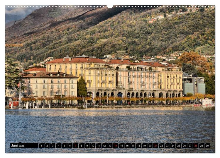 Produktbild: Lugano - Perle im Tessin (hochwertiger Premium Wandkalender 2026 DIN A2 quer), Kunstdruck in Hochglanz