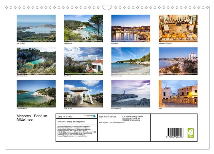 Produktbild: Menorca - Perle im MIttelmeer (Wandkalender 2026 DIN A3 quer), CALVENDO Monatskalender