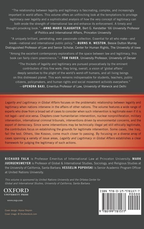 Produktbild: Legality and Legitimacy in Global Affairs